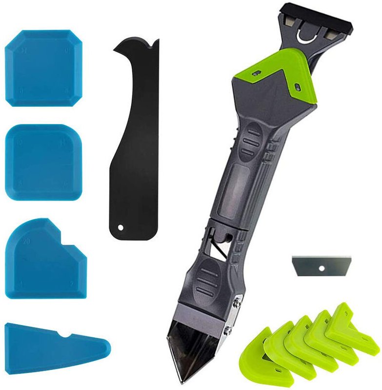 Csparkv - Silikon-Dichtungsglätter, 11-teiliges Set, neues Upgrade zum Abdichten von Glaskleber, Eckschaber,