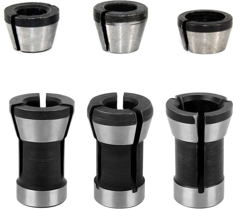 Stück Fräser-Spannzangenadapter, 6 mm, 6,35 mm, 8 mm, Fräser-Spannzange, Holzbearbeitungs-Fräserfutter für elektrische O...