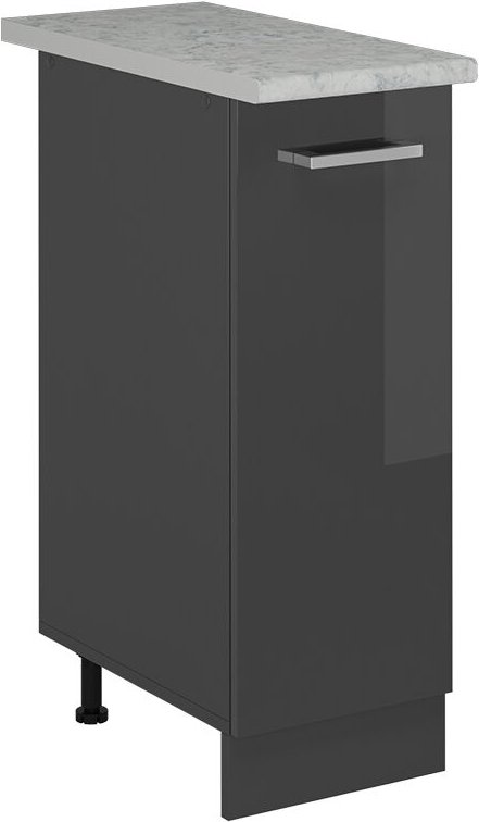 Vicco - Apothekerunterschrank R-Line, Anthrazit Hochglanz, 30 cm ap Marmor