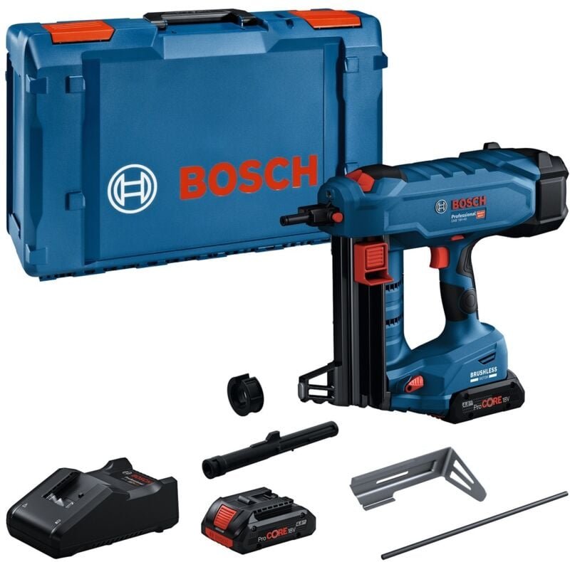 Akku-Nagler gnb 18V-40 Bosch mit 2 Batterien 18V 4.0Ah - Ladegerät - L-Boxx - 06019L7005