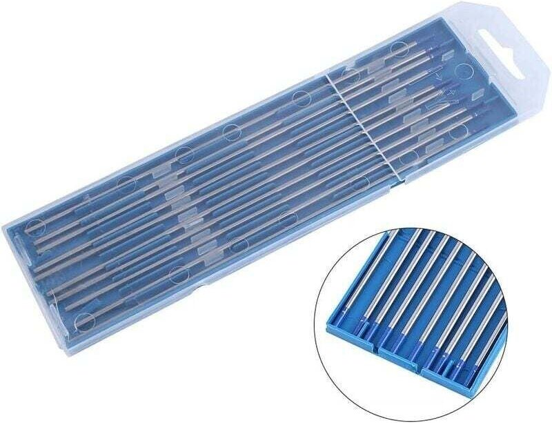 10 Stück Schweißwolframelektroden, lanthanierte Elektrode mit blauer Spitze 1,0/1,6/2,4 mm, Premiumqualität 2 % lanthani...