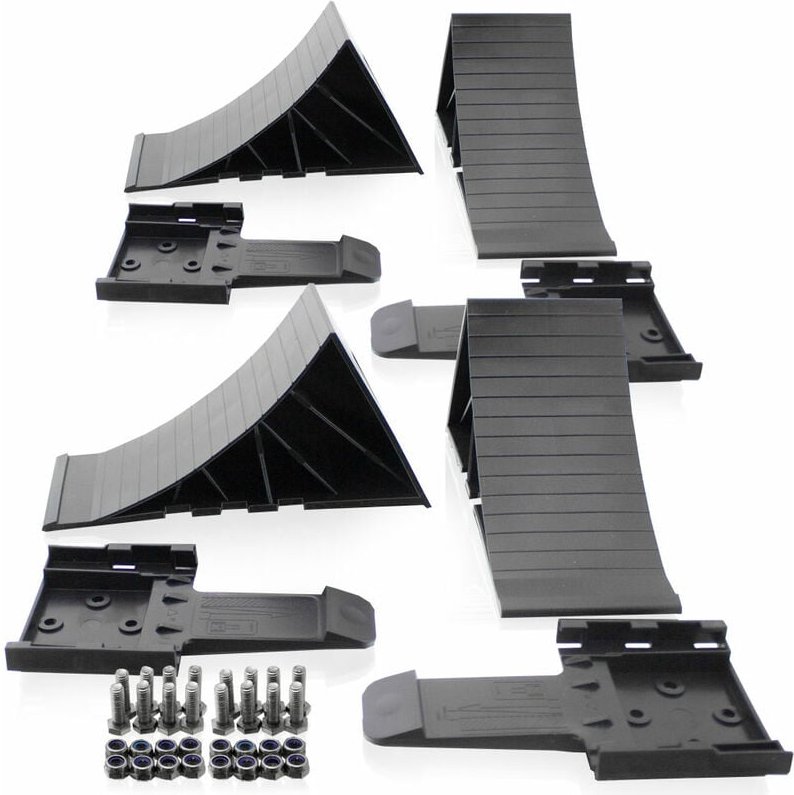 BITUXX 2 Paar Radkeile Unterlegkeile Bremskeile Radvorleger Anhängerkeile mit Halterung bis 1,6T für KFZ Auto Anhänger W...