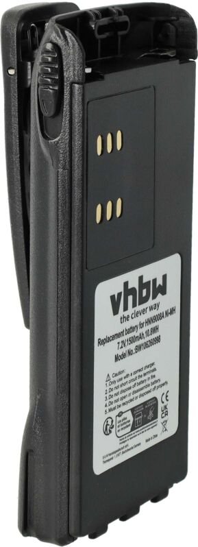 Vhbw - Akku Ersatz für Motorola HNN9012BR, HNN9012R, HNN9013 für Funkgerät, Walkie Talkie (1500mAh, 7,2V, NiMH) + Gürtel...