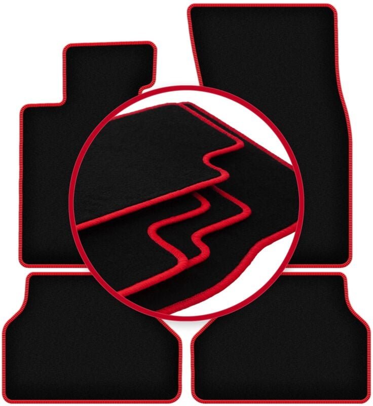 CARLUX-RED Autofußmatten für: BMW 5 E60 Limousine (2003-2010)