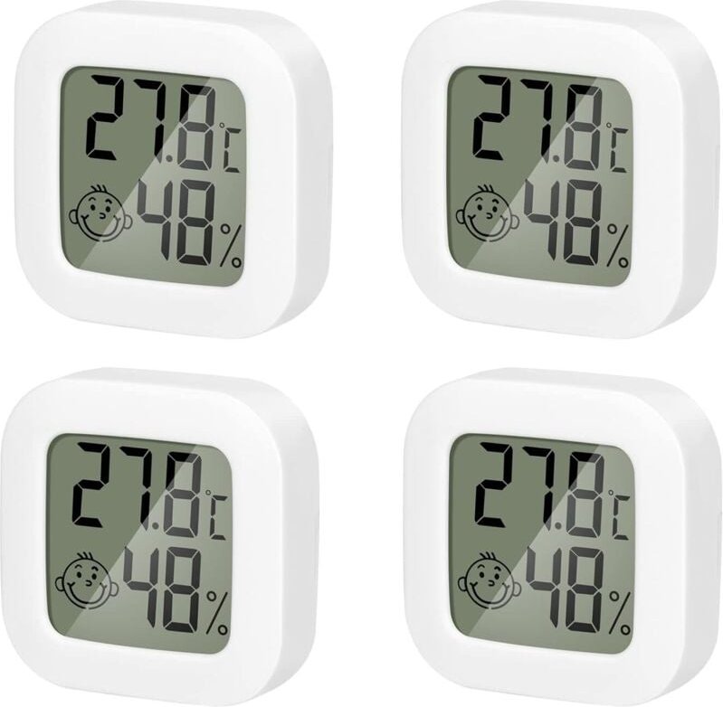 Thumbnail - Jalleria - 4er-Pack Innenthermometer, Mini-Thermometer, Hygrometer, hochpräziser Temperatur-Hygrometer-Monitor mit komfo...