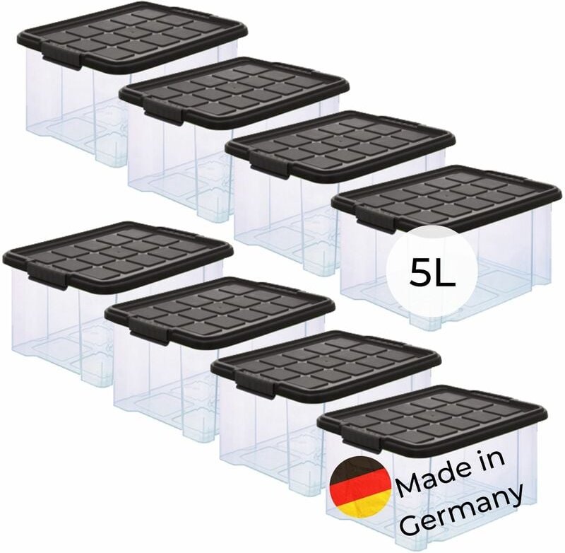 Novaliv - 8x Aufbewahrungsbox 8x Aufbewahrungsbox, 8x Deckel - Transparent