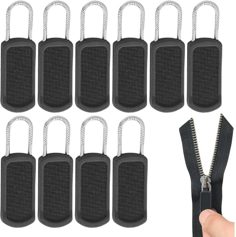 Sollbry 10 Stück Reißverschlussschieber, Reißverschlussschieber Ersatz-Rucksack-Reißverschluss-Set Gepäck-Reißverschluss...