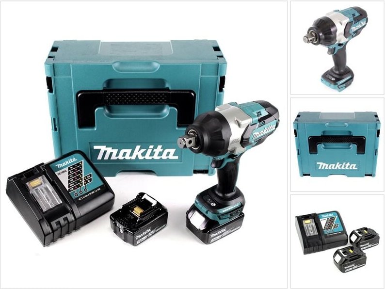 Makita DTW 1001 RFJ Akku Schlagschrauber 18V 3/4“ 1050Nm Brushless + 2x Akku 3,0Ah + Ladegerät + Makpac