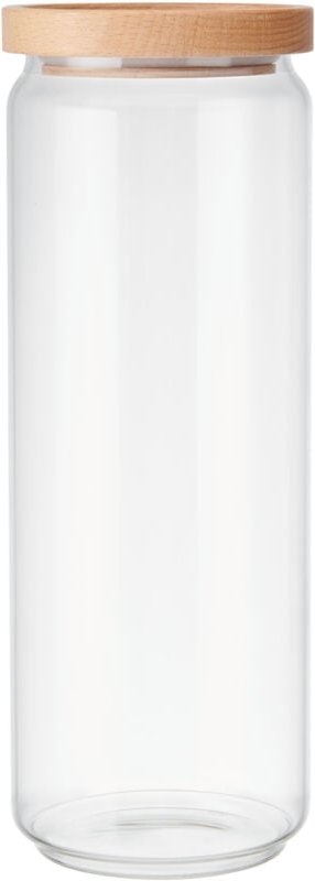 KitchenCraft Idilica Jar de Glas mit Deckel de Holz de Buche, Luftdichtes Glasgefäß mit Deckel de Holz zur Aufbewahrung ...
