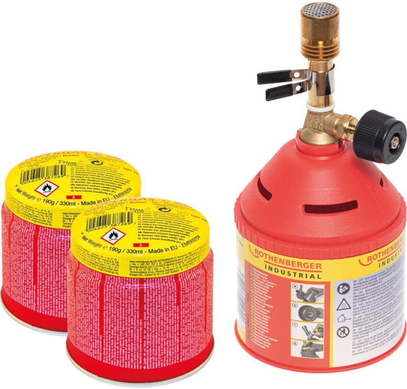 Rothenberger Industrial - Bunsenbrenner inkl. 2x C200 Kartusche 330ml mit ill System - 1500004615