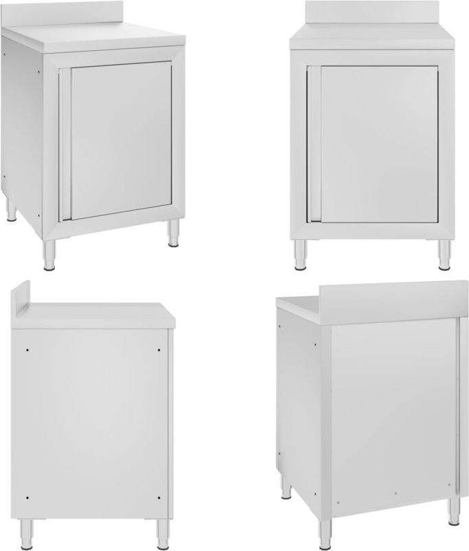 Gastro-Arbeitstisch mit Schrank 60x60x96 cm Edelstahl - Arbeitsschrank - Arbeitsschränke - Home & Living