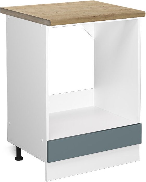 Vicco - Herdumbauschrank R-Line, Blau-Grau, 60 cm , ap Eiche