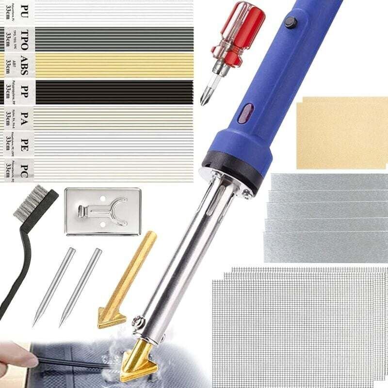 Thumbnail - Kunststoff-Reparaturset mit 7 Typen, 56 Schweißstäben, 100 w, 2-in-1-Kunststoffschweißgerät mit 2 Schweißspitzen, 2 Lötk...