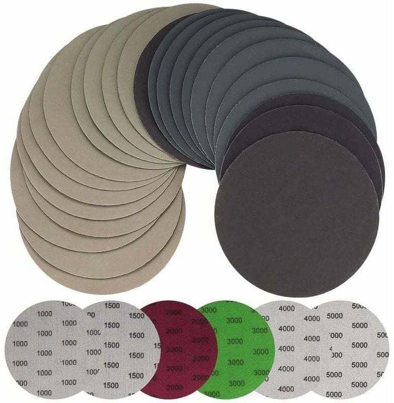 Thumbnail - 30 Stück 125 mm runde Schleifscheiben für Exzenterschleifer, für Metall und Holz, Körnung 1000/1500/2000/3000/4000/5000