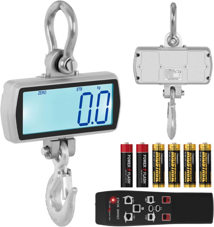 Steinberg Systems - Kranwaage Zugwaage Hängewaage Wildwaage Lastenwaage lcd 1000 kg Fernbedienung