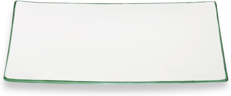 Gmundner Keramik - Grüner Rand, Platte rechteckig (30x20cm)