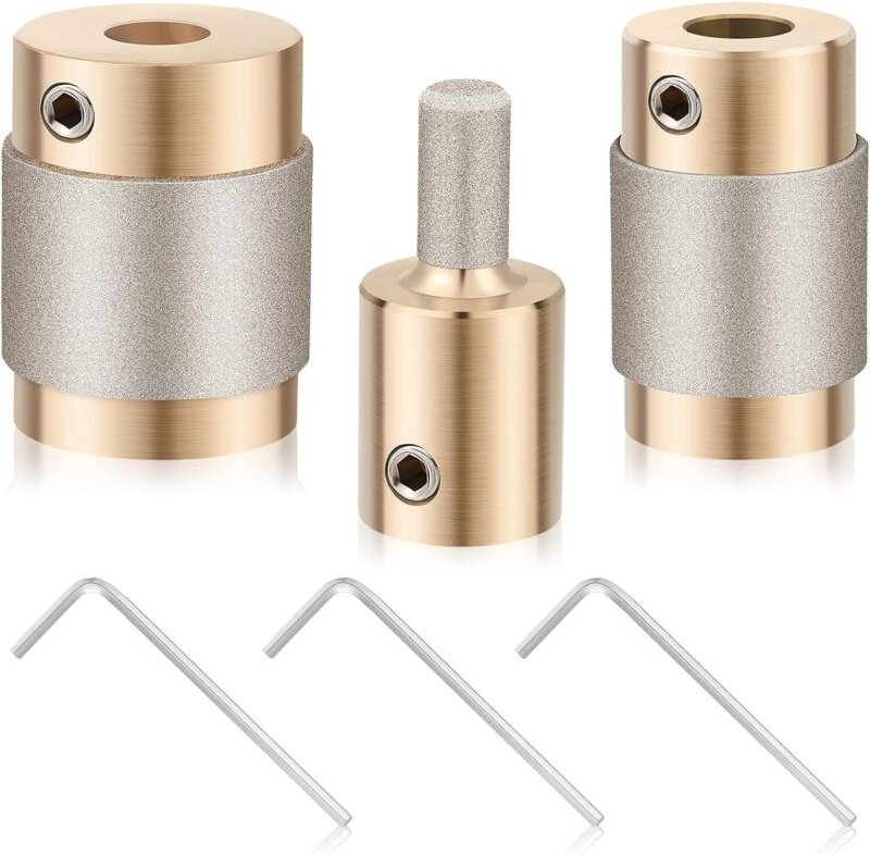 Glasschleifer-Bits – Diamantbohrer-Set, 3 Größen (1 Zoll, 3/4 Zoll, 1/4 Zoll) für Buntglaswerkzeuge
