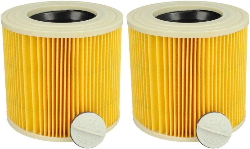 Filterset 2x Faltenfilter kompatibel mit Kärcher a 2014 CarVac, a 2003, a 2004 Nass- & Trockensauger - Filter, Patronenf...