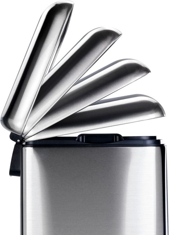 Wenko - Treteimer Studio Easy-Close Duo Edelstahl 2 x 12 l, rostfrei, Absenkautomatik, Silber matt, Edelstahl rostfrei s...