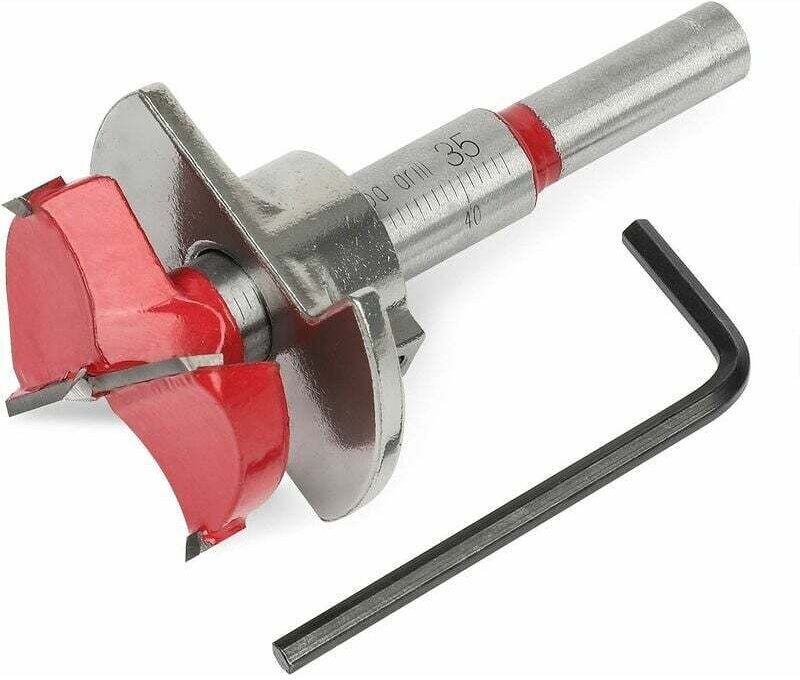 Senker für Tür- und Möbelscharniere, 35-mm-Lochschneider für Holz mit Tiefenanschlag (10-40 mm)