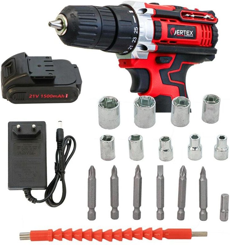 Vertex wkrętarka 21v /2x1,5ah walizka