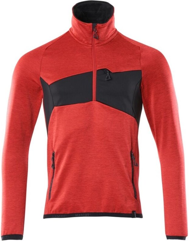 Accelerate Fleecepullover mit kurzem Reißverschluss, moderne Passform 18003 Gr. xs verkehrsrot/schwarz - Mascot