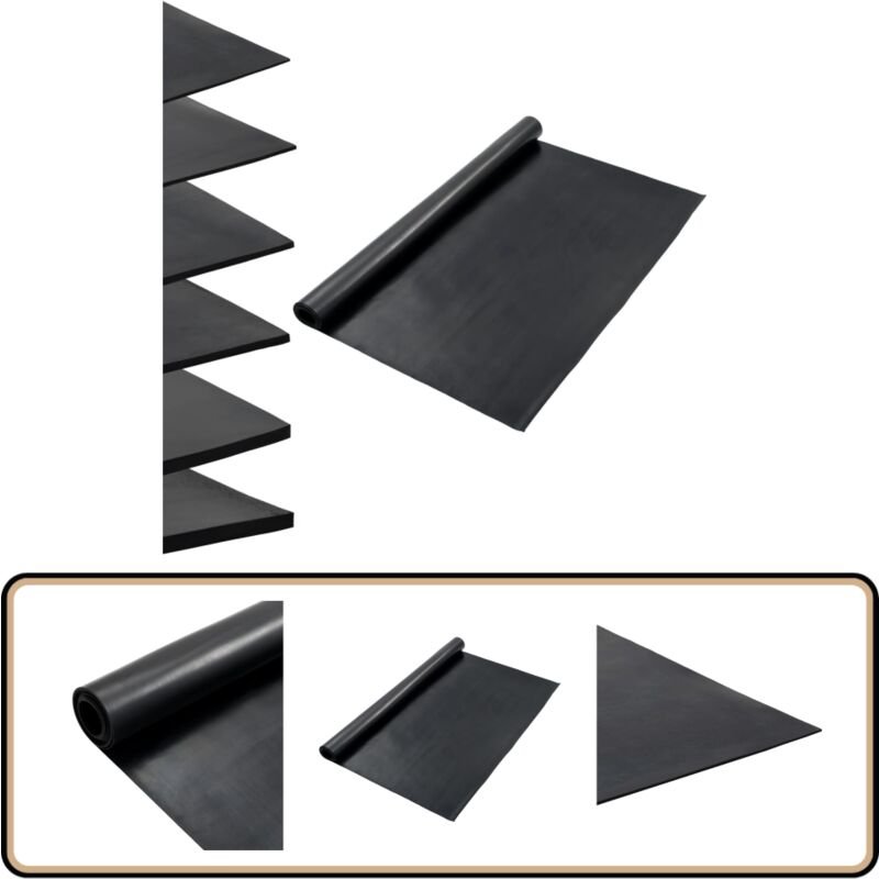 Bodenmatte Rutschfest Gummi 1,2x2 m 1 mm Glatt - Gummieroberfläche - Gummimatte - Bodenmatte - Anti-Rutschmatte - Indust...