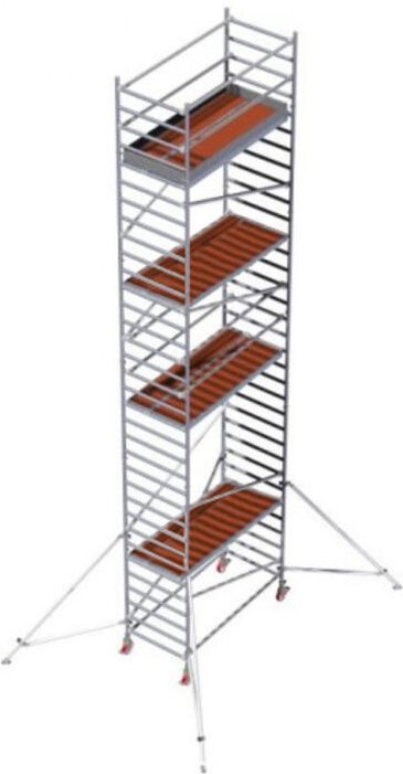Professionelles Aluminium-Rollgerüst mit Niveauausgleich Facal Modell capo - max. Arbeitshöhe 9,90 m - C392CBLI22