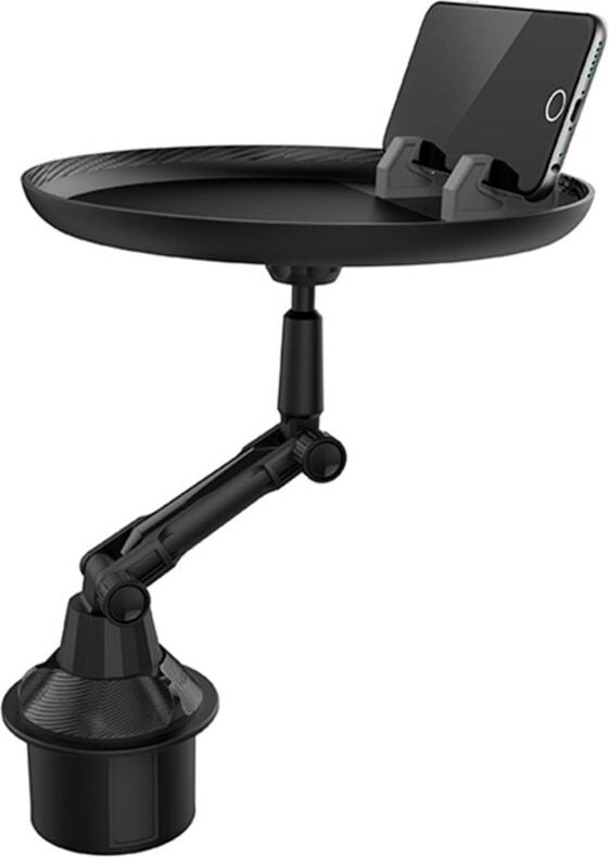 Lntyq - Getränkehalter-Tablett fürs Auto, Auto-Tabletttisch zum Essen mit Handy-Steckplatz, universell verstellbares, um...