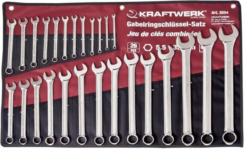 Kraftwerk - Ring-Maulschlüssel-Satz 5-32mm Rollt. 26-tlg.