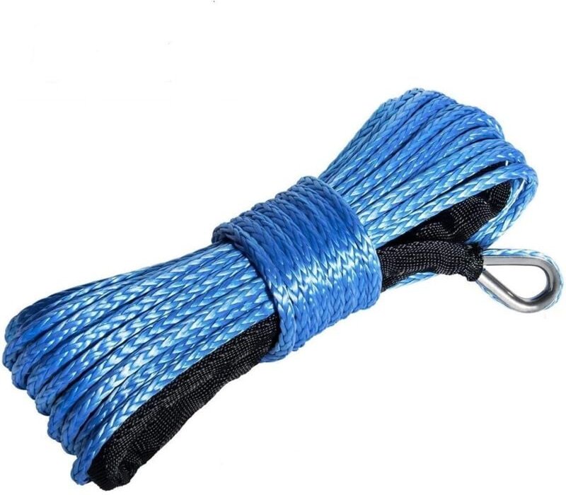 Synthetisches Windenkabel mit Mantel, 12 Stränge, 7700 lbs, synthetische Abschleppseile für Auto, LKW, ATV, UTV, 6 mm x ...