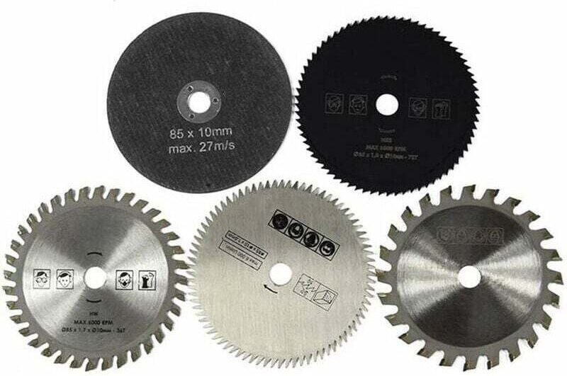 Aiperq - Hartmetall-Trennblatt, kleines Kreissägeblatt, 5-teiliges Set (5-teiliges Set 85 x 10)