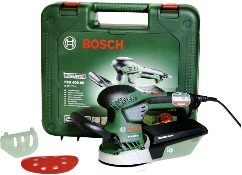 Exzenterschleifer Bosch pex 400 ae - 350W - im Koffer + Zubehör - 06033A4000