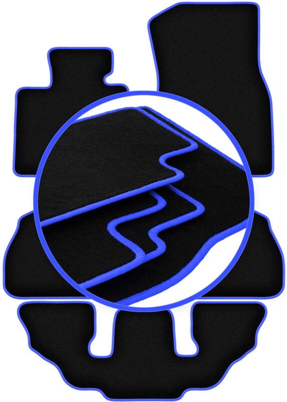 CARLUX-BLUE Autofußmatten für: BMW X7 G07 7 Personen (2019-2022)