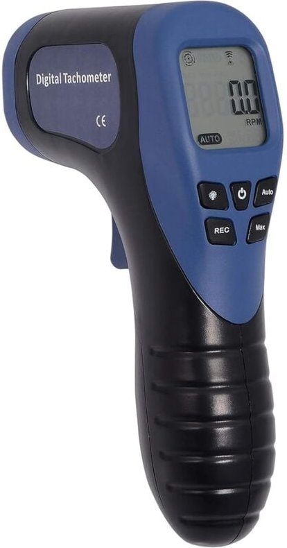 Thumbnail - Professioneller digitaler Tachometer Drehzahlmesser, Handheld lcd Digital Laser Umdrehungsmesser Tachometer, Berührungsl...