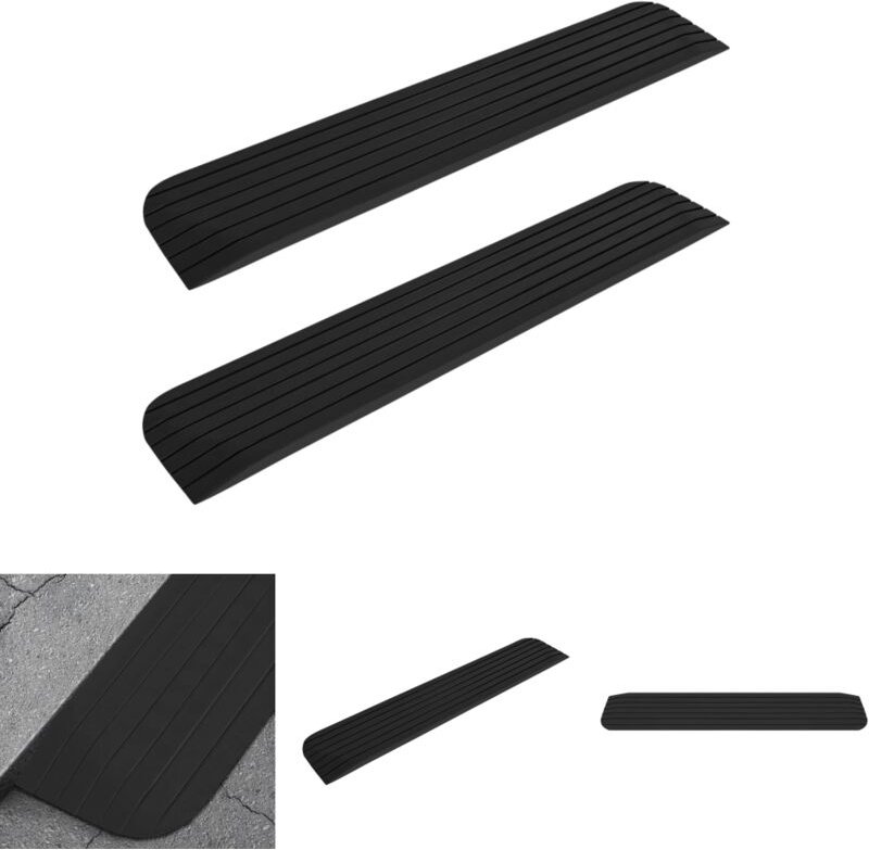 The Living Store - Schwellenrampen 2 Stk. 110x21x2,5 cm Gummi - Verkehrsschilder