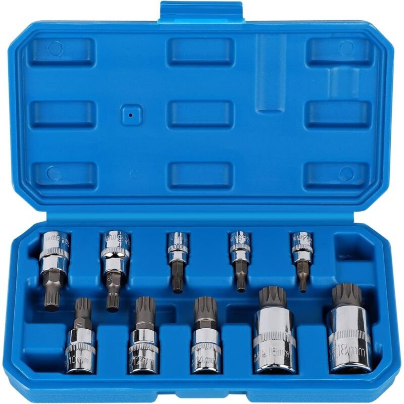 Thumbnail - 1/2'', 1/4'', 3/8'' Torx-Steckschlüssel, 12-Punkt-Torx-Bit M4 M5 M6 M8 M10 M12 M14 M16 M18, Inbus-Steckschlüssel mit Box
