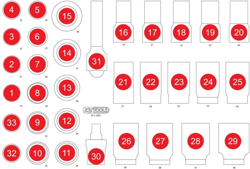Ks Tools Leere Schaumstoffeinlage zu 811.1033