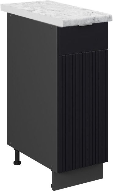 Apothekerschrank Fame-Line, Schwarz gestreift, 30 cm , AP Marmor, Vicco