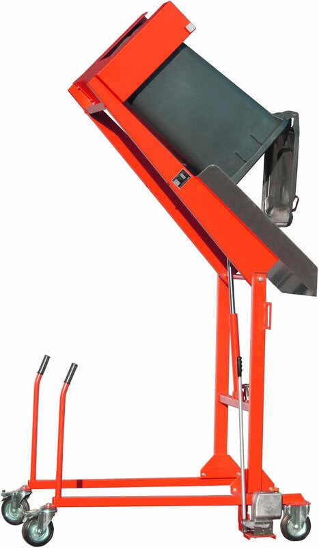 Bauer Mülltonnen-Kippstation MKS-H mit Handpumpe, lackiert, Feuerrot