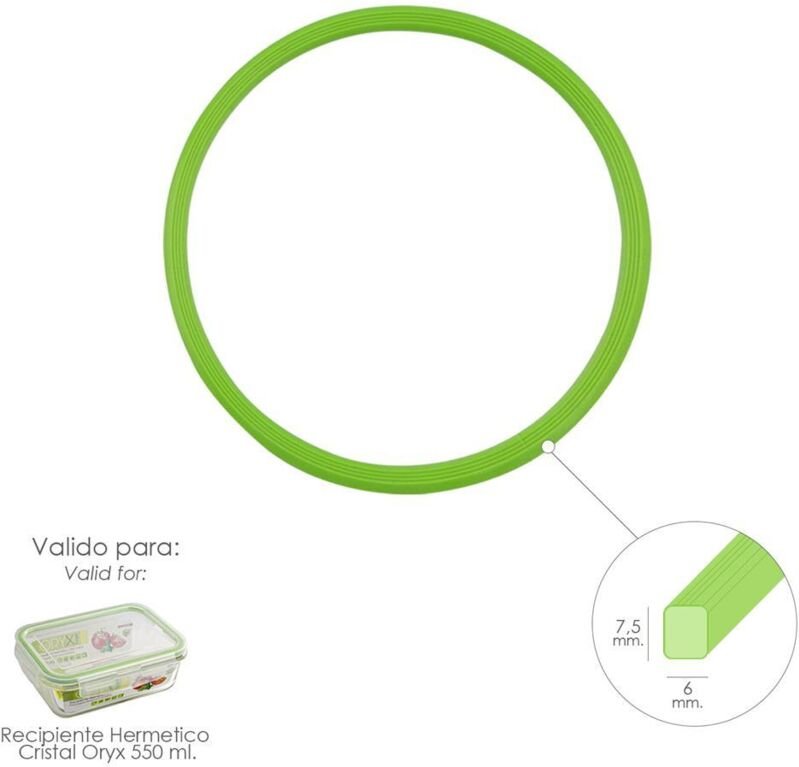 Silikonring für rechteckigen hermetischen Glasbehälter 550 ml.