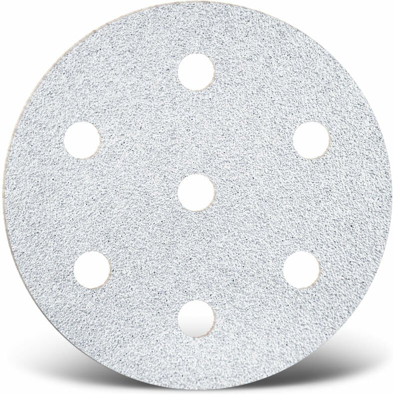 MENZER White Klett-Schleifscheiben, 90 mm, 7-Loch, f. Exzenterschleifer, Normalkorund (50 Stk.) K180
