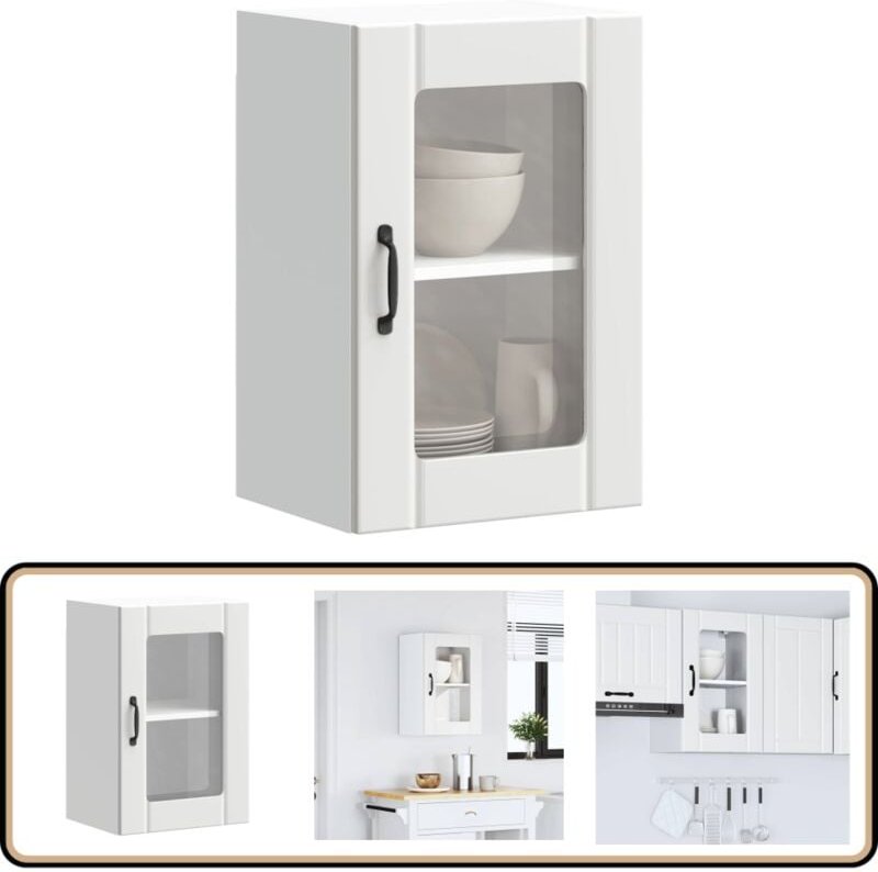 Küchen-Hängeschrank mit Glastür Lucca Weiß - Vidaxl