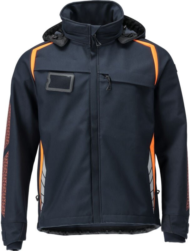 Mascot Softshelljacke with hood ACCELERATE SAFE 23002-246 Gr. 3XL dark navy/hi-vis orange