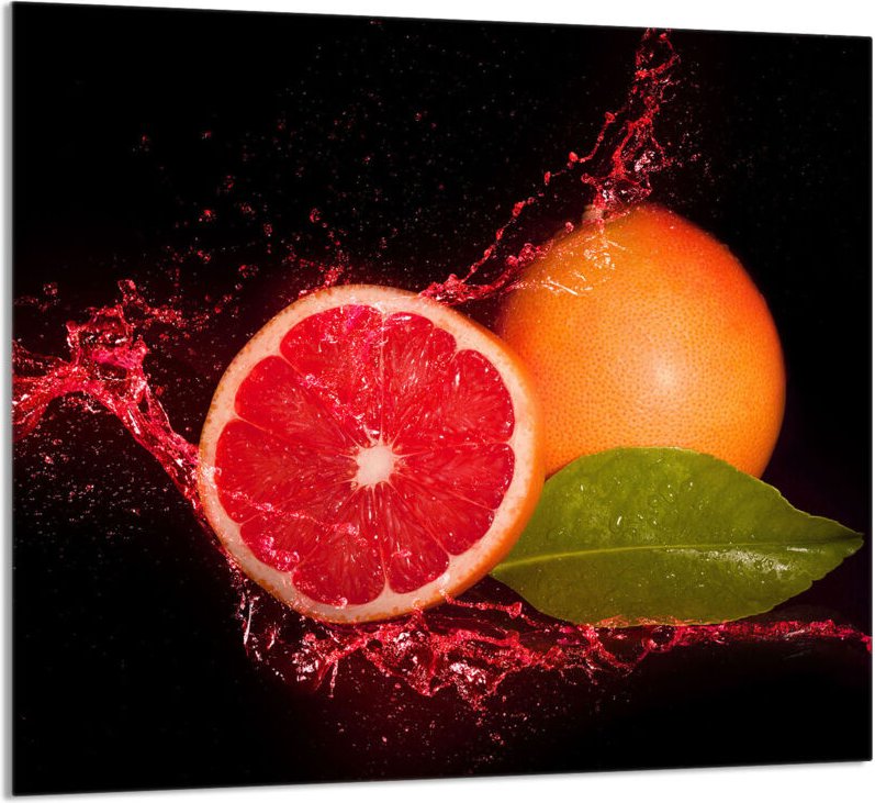 GLASPLATTE FÜR KÜCHE 65x60 Grapefruit