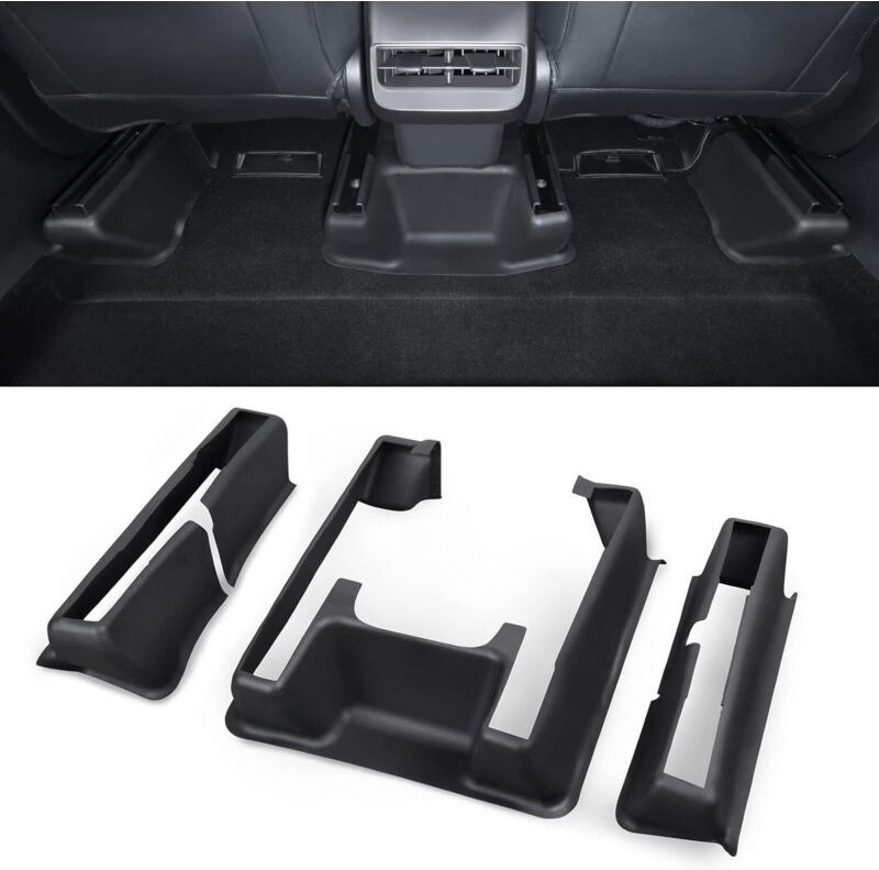 Tesla Model Y TPE-Sitzunterschutz, Anti-Kick-Sitzgleitbezug, Sitzsockelbezug für Model Y 2021-2024, Innenzubehör, Schwar...