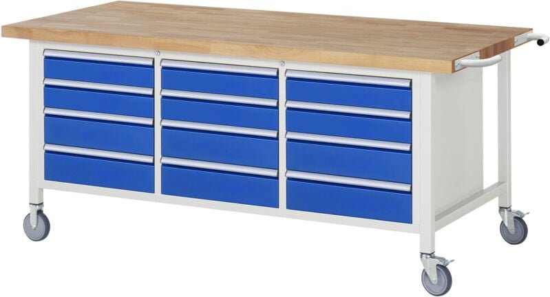 Fahrbare Werkbank 8579, B2000xT900xH880mm, 12x Schublade-TA - RAU
