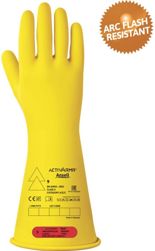 Activ armr RIG014Y070 Naturlatex Elektrikerhandschuh Größe (Handschuhe): 7 en 60903, en 21420 - Ansell