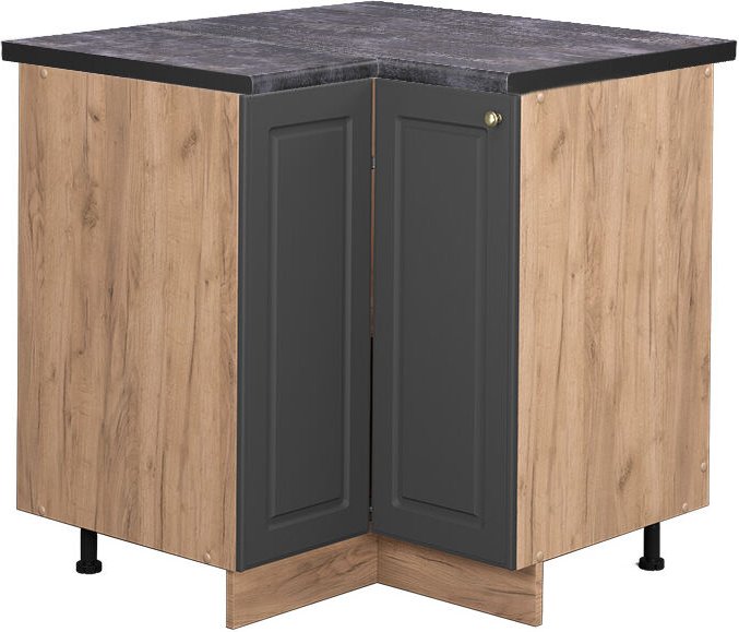 Vicco - Eckunterschrank Fame-Line, Anthrazit-Gold, 80.5 cm, ap Anthrazit