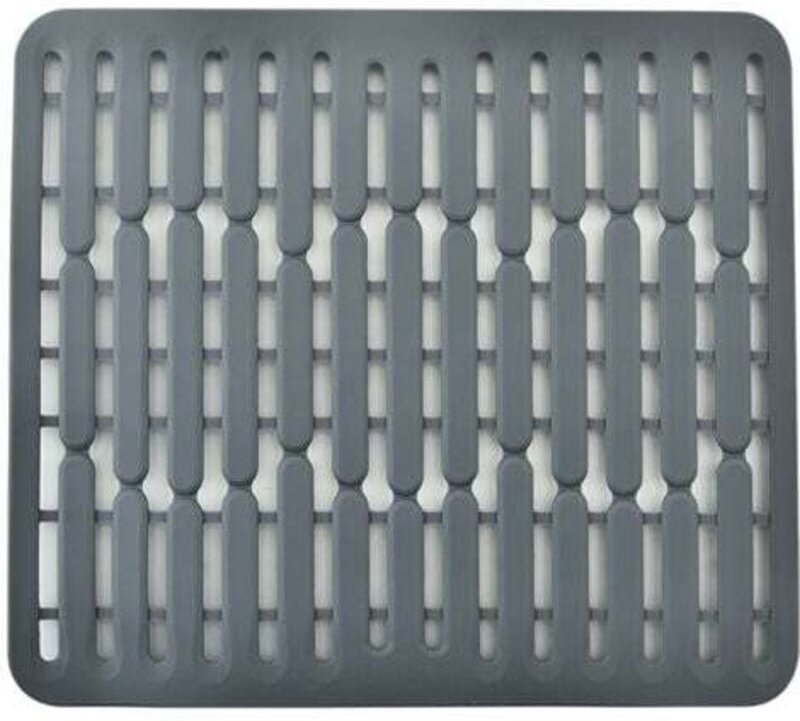 Jalleria - 32,5 x 28,7 x 1 cm, grau - Silikon-Spülbeckenmatte bzw. Spülbeckenschutz - kleine Größe